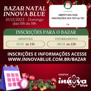 Inscrições para o Bazar de Natal Innova Blue